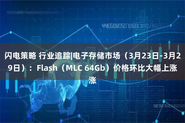 闪电策略 行业追踪|电子存储市场（3月23日-3月29日）：Flash（MLC 64Gb）价格环比大幅上涨