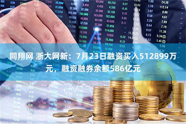 同翔网 浙大网新：7月23日融资买入512899万元，融资融券余额586亿元